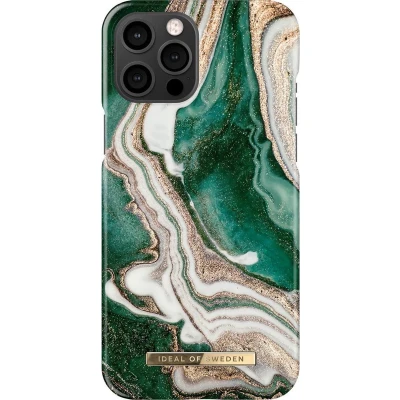 Afbeelding van iDeal of Sweden iPhone 12 Pro Max Backcover hoesje Golden Jade Marble