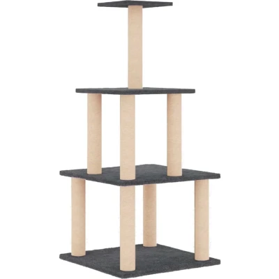 Afbeelding van vidaXL Kattenmeubel met sisal krabpalen 111 cm donkergrijs