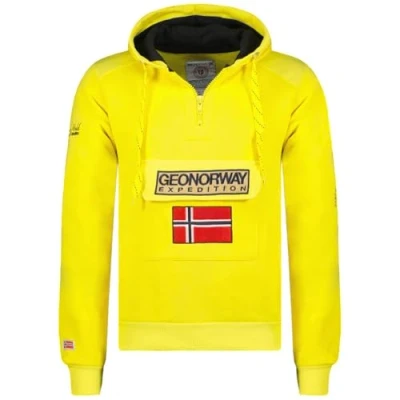 Afbeelding van Geographical Norway Gymclass Sweatshirt met capuchon, voor heren, Neon geel