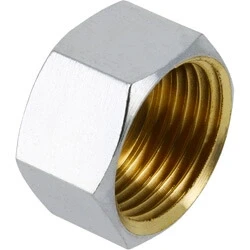 Afbeelding van Messing draadfitting dopsok verchroomd 1/2 ½
