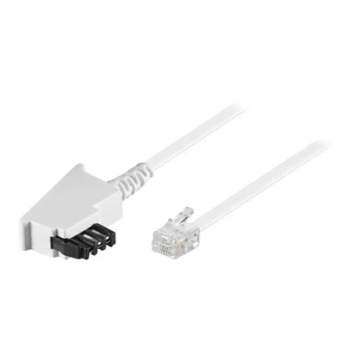 Image de goobay Câble de téléphone TAE F (M) pour RJ 11/RJ 14 6 m plat blanc