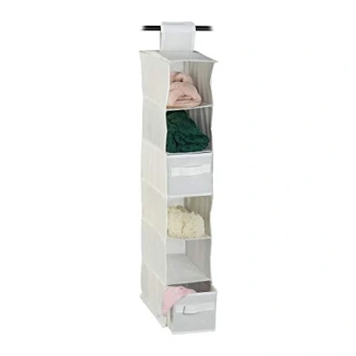 Afbeelding van Relaxdays hangende organizer stof opberger 6 vakken schoenenopberger wit