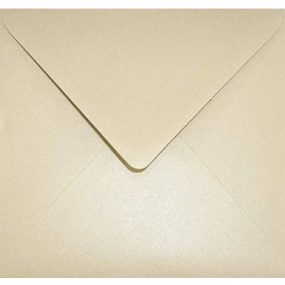 Afbeelding van Netuno 25 vierkante zandenveloppen 153 x mm Aster metallic Sand puntige flap parelmoer enveloppen glanzende voor uitnodigingen verjaardag bruiloft kerstkaarten