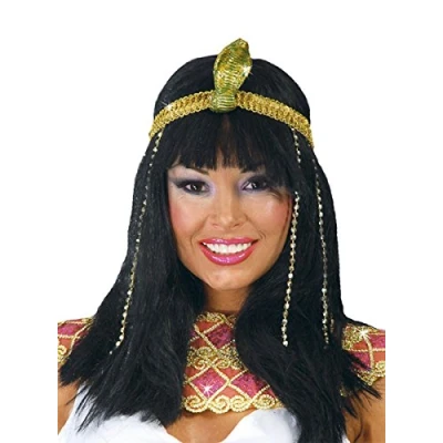 Afbeelding van Fiestas Guirca pruik Egyptische prinses diadeem Carnaval accessoires Pruiken
