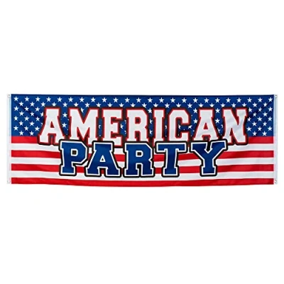 Afbeelding van Boland Polyester banner &#039;AMERICAN PARTY&#039; Landen
