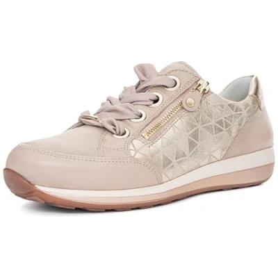 Afbeelding van ara Osaka Sneakers laag, Dames, Maat: 39.5, Beige Leer