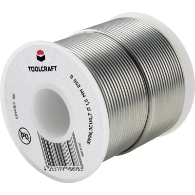 Afbeelding van TOOLCRAFT Soldeertin, loodvrij Spoel Sn99,3Cu0,7 ROL1 250 g 1.5 mm
