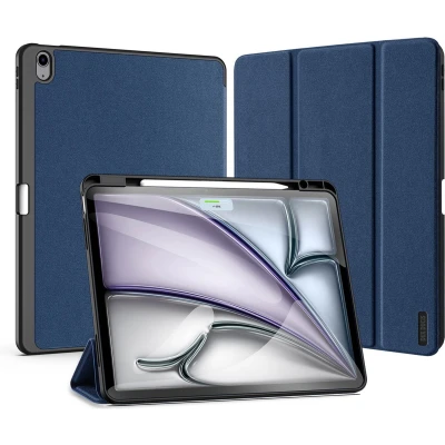 Afbeelding van Dux Ducis Tablet hoes geschikt voor iPad Air (2024) 12.9 Inch Domo Book Case Auto Wake/Sleep functie Donker Blauw