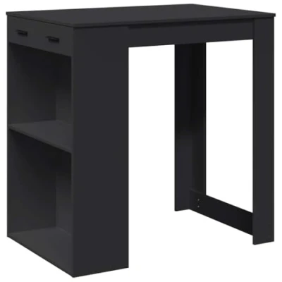 Afbeelding van vidaXL Bartafel 102x70x103,5 cm bewerkt hout zwart
