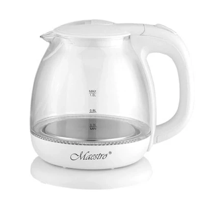 Afbeelding van Verlichte elektrische waterkoker 1L Maestro MR055 wit
