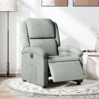 Afbeelding van Fauteuil elektrisch verstelbaar stof lichtgrijs