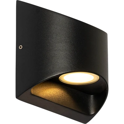 Afbeelding van QAZQA Moderne buiten wandlamp zwart incl. LED 2 lichts IP54 Mal