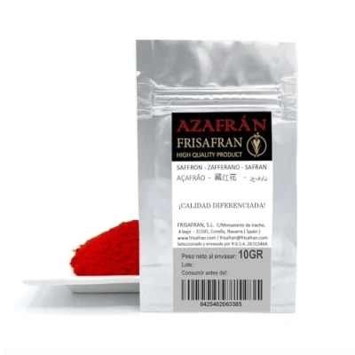 Afbeelding van FRISAFRAN Gemalen Saffraan 10 g Saffraanpoeder Biologische Zonder kleur en conserveringsmiddelen Gecertificeerde