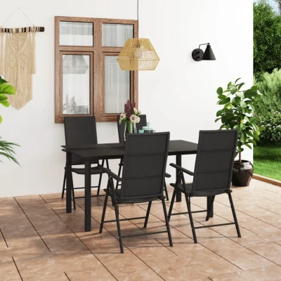 Afbeelding van 5 delige Tuinset zwart