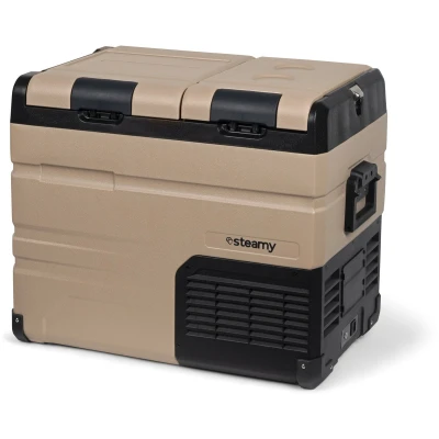 Afbeelding van Steamy E Dual Zone Elektrische Compressor Koelbox 45 liter 12V en 230V voor auto camping Sandstone