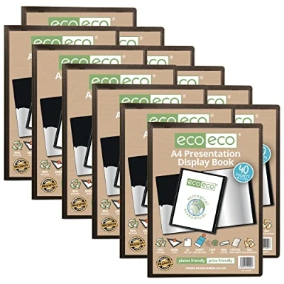 Afbeelding van eco A4 50% gerecycled, 40 vakken, kleur zwart, presentatie van het boek (verpakking 12 stuks)