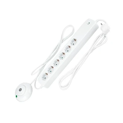 Image de Rev ritter 00251201 multiprise 6 x entrées femelles à 2 pôles ks avec interrupteur pied blanc 1,5 m