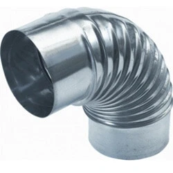 Afbeelding van Burgerhout Ø90 dunwandig aluminium plooibocht 90. Artikelnr: 400450111