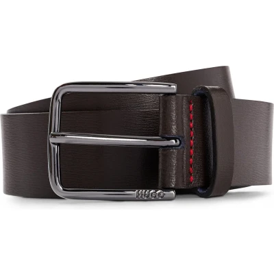 Afbeelding van HUGO Gerik Riem, Heren, Maat: 100, Dark brown five