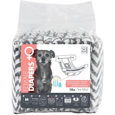 Afbeelding van Hondenluiers M PETS LUIERS Vrouw x10 Tailleomtrek 30 42,5 cm 4 10 kg Vochtigheidsin...