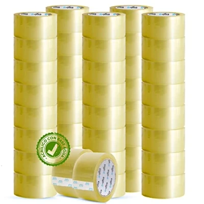 Afbeelding van m office Transparant plakband voor het verpakken van dozen, verzendingen, verhuizingen en knutselwerk, veilige duurzame transparante verzegeling (48 x 66 m, x48)