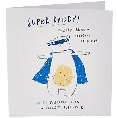 Afbeelding van Hallmark Vaderdagkaart voor papa schattig super beer motief