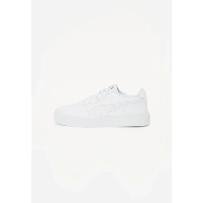 Afbeelding van Puma Carina Unisex Sneakers laag voor kinderen, Maat: 36, White/gold Leer/ synthetisch