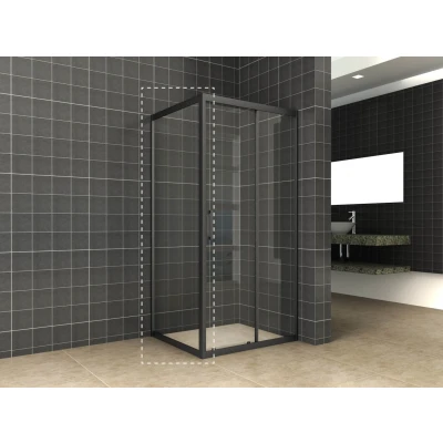Afbeelding van Wiesbaden skyline zijwand 1000x2000 mat zwart 8mm NANO voor schuifbare nisdeur