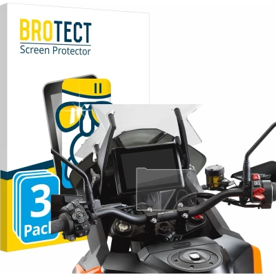 Afbeelding van BROTECT Screenprotector voor KTM 1290 Super Adventure S 2021 TFT 7&quot; Snelheidsmeter Folie Beschermfolie Beschermglas transparant (3 Stuks)
