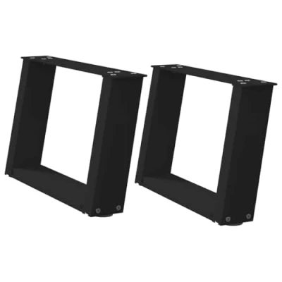 Afbeelding van vidaXL Salontafelpoten 2 st U vormig 40x(30 31) cm staal zwart