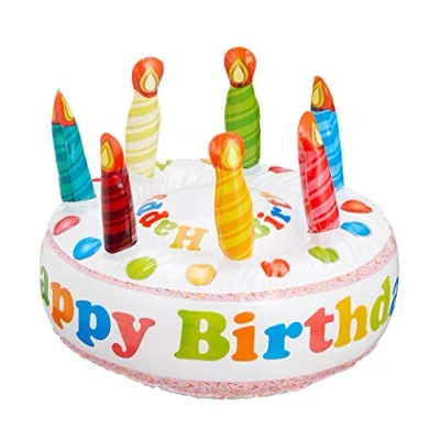 Afbeelding van Opblaasbare Happy Birthday taart, 26 cm