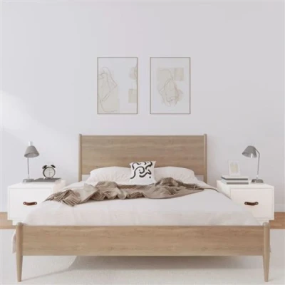 Afbeelding van Nachtkastjes 2 st 40x34x35 cm massief grenenhout wit