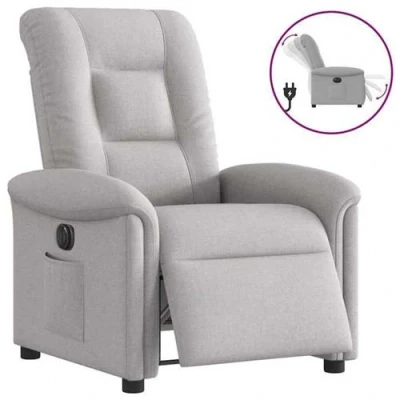 Image de vidaXL Fauteuil inclinable électrique gris nuage tissu3303243