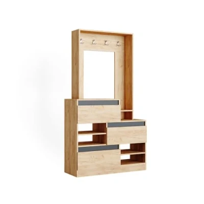Afbeelding van Vicco Garderobe Evia, Krachtige eik goud/Antraciet, 100 x 180 cm