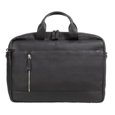 Afbeelding van Alassio laptoptas Tiber zwart leer JU 47034