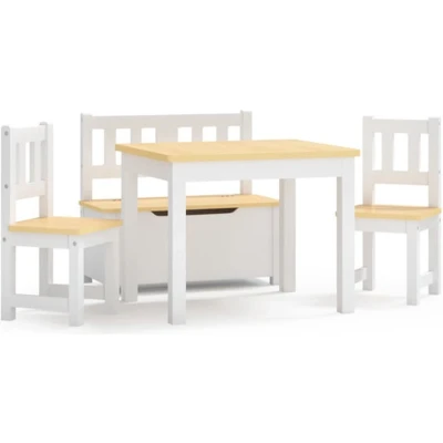Afbeelding van 4 Delige Kindertafel En Stoelenset Mdf
