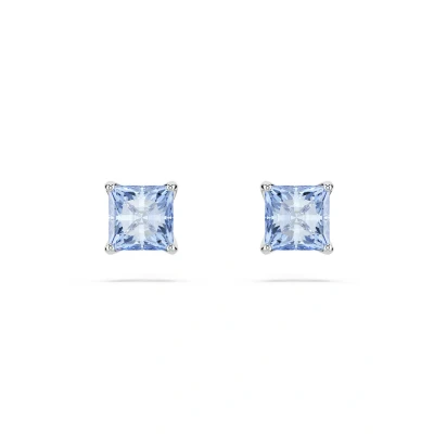 Afbeelding van Swarovski Matrix STUD Square CUT Oorbellen, Dames, Maat: One Size, Blue