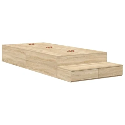 Afbeelding van vidaXL Opbergbedframe Sonoma eiken Bewerkt hout 236,5 x 100 31,5 cm