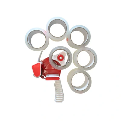 Afbeelding van Kortpack 6 Rollen Tape 48mm X 66mtr Transparant + Handige Dispenser (6 Afroller)