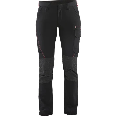 Afbeelding van Blaklader Dames Service werkbroek 4 weg stretch 7122 1645 Zwart/Rood D25