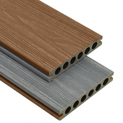 Afbeelding van vidaXL Terrasplanken met accessoires 10 m² 4 m HKC bruin en grijs