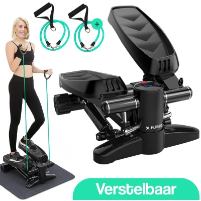 Afbeelding van Hulser Stepper Met display Verstelbare weerstand weerstandsbanden home gym fitnessapparaat Thuis sporten Twist fitness Swing Mini cardio trainer