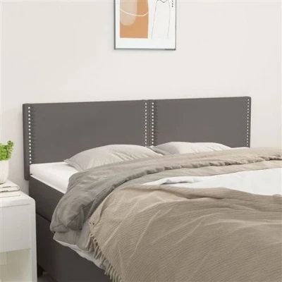 Image de vidaXL Têtes de lit 2 pcs Gris 72x5x78/88 cm Similicuir