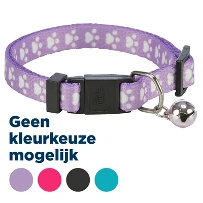 Afbeelding van Trixie Halsband Kat Print Poot Elastisch Assorti