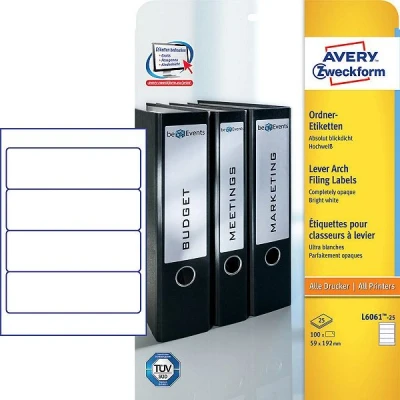Image de Avery L6061 étiquettes pour dossiers 400 unités