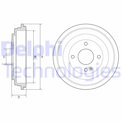 Afbeelding van DELPHI BF592 Remtrommel Zonder ABS sensorring, wiellager, lager 252