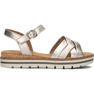 Afbeelding van Gabor Comfort Sandalen met sleehak, Dames, Maat: 40.5, Puder kork Leer