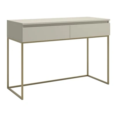Afbeelding van Selsey Bemmi Kaptafel met lades Grijs beige gouden poten