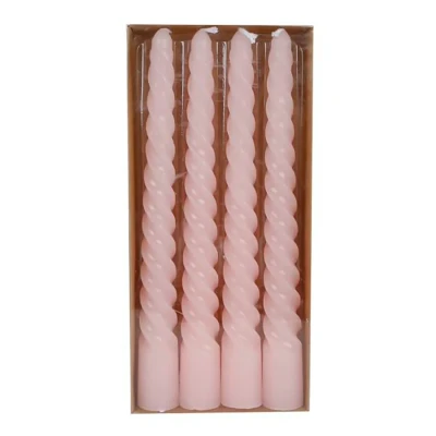 Afbeelding van Gifts Amsterdam Tafelkaars &quot;Twist&quot; lichtroze 2x2x20cm