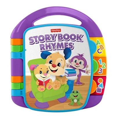 Image de Fisher Price Le Livre des chansons Ridi et Apprendre, Livret avec comptines qui encouragent l&#039;enfant à tourner les pages chanter, jouet pour enfants 6+mois, version italienne, CDH49